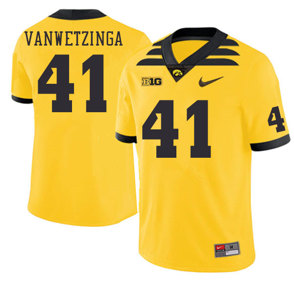 Men #41 Rusty VanWetzinga Iowa Hawkeyes College Football Jerseys Stitched Sale-Gold